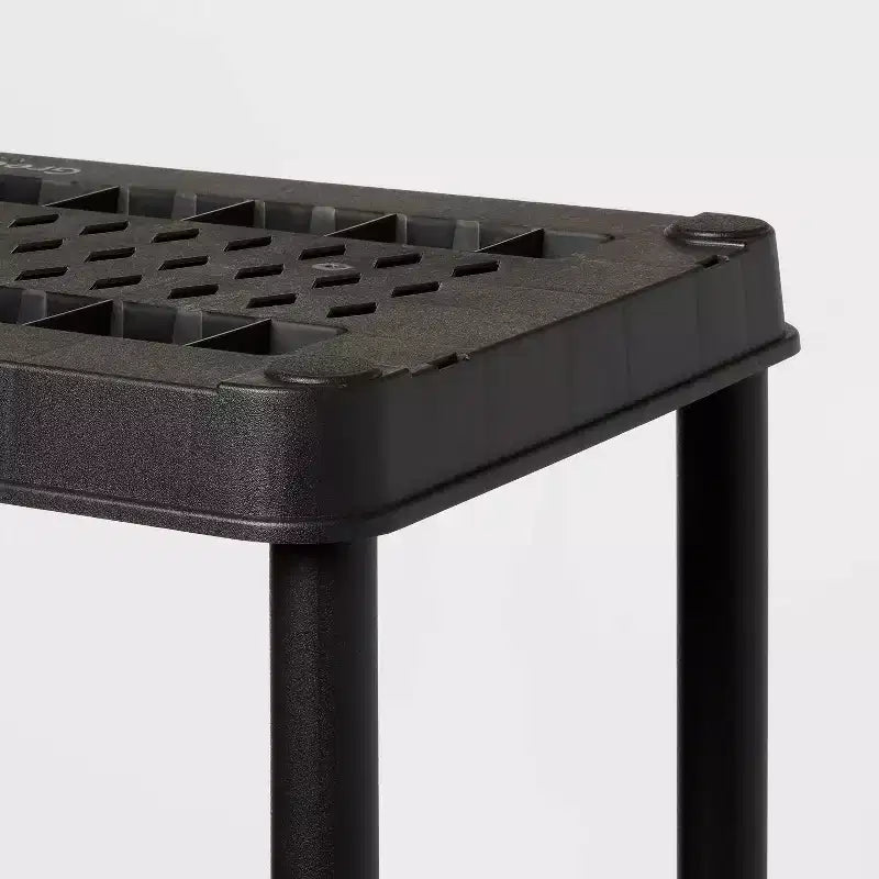 Étagère plastique noire à 5 niveaux - ™ : étagère de rangement utilitaire, 5 tablettes ouvertes, capacité de 68 kg, hauteur 186,7 cm