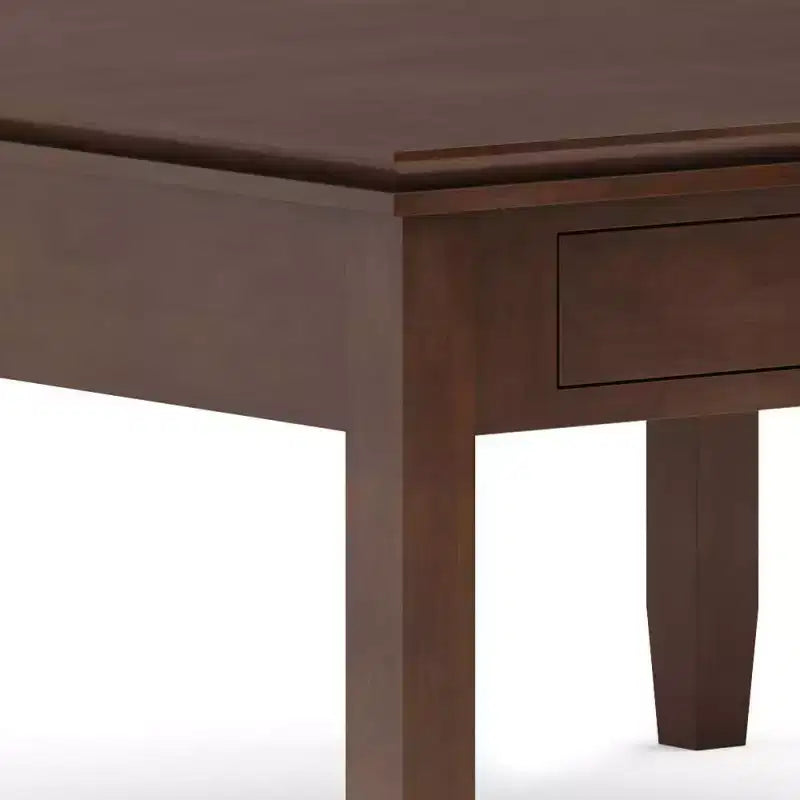 Table basse carrée Stratford, marron roux - : composite de bois transitionnel, tiroirs de rangement, 36 po carré