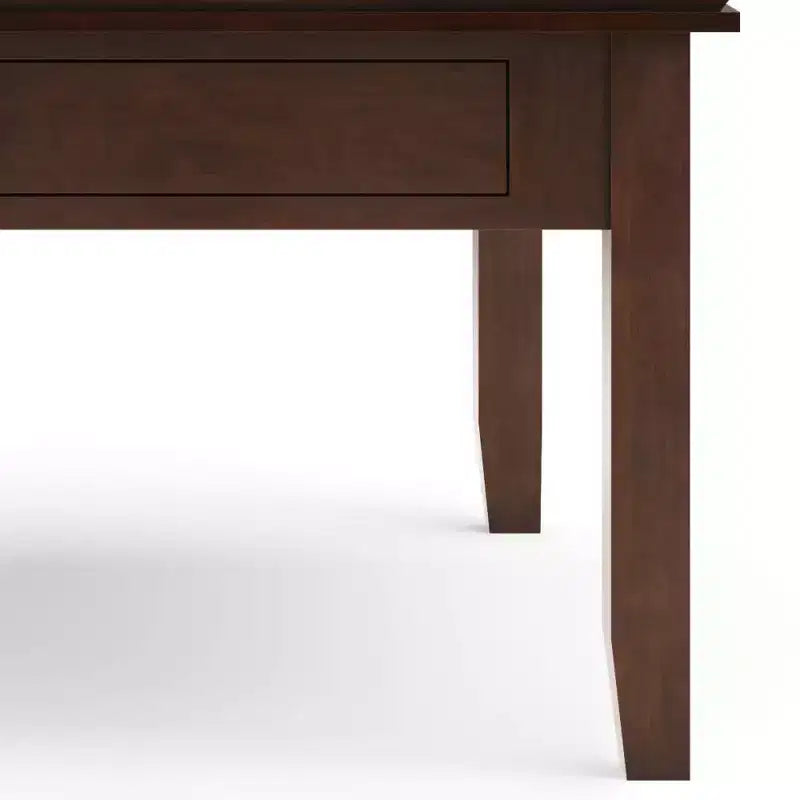 Table basse carrée Stratford, marron roux - : composite de bois transitionnel, tiroirs de rangement, 36 po carré