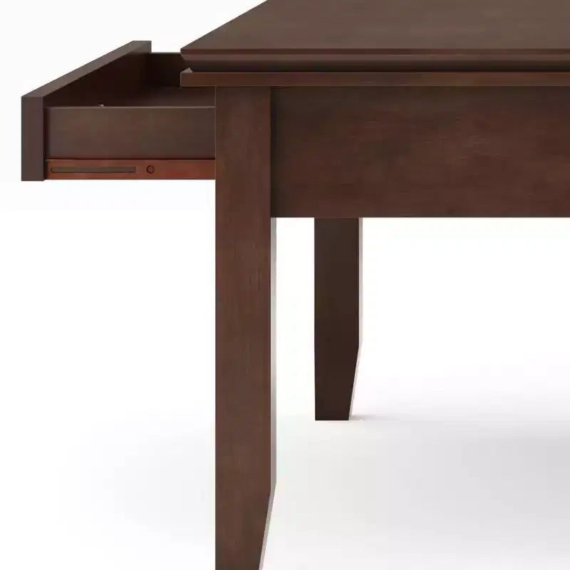 Table basse carrée Stratford, marron roux - : composite de bois transitionnel, tiroirs de rangement, 36 po carré