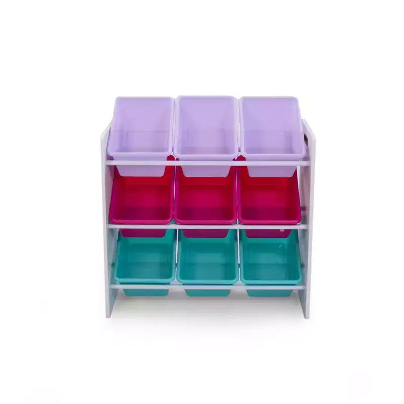 Organisateur de rangement de jouets pour enfants avec 9 bacs de rangement