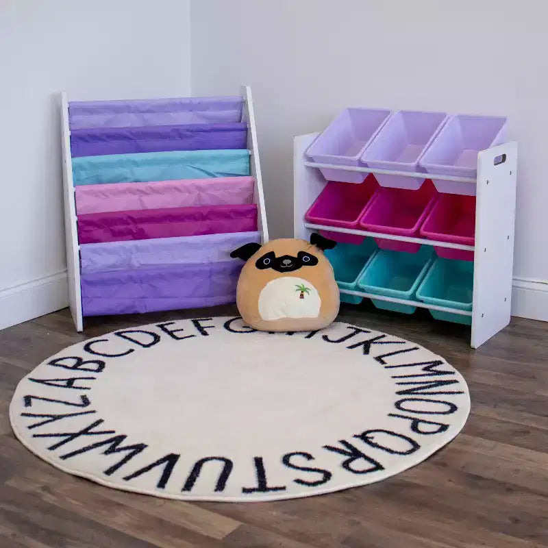 Organisateur de rangement de jouets pour enfants avec 9 bacs de rangement