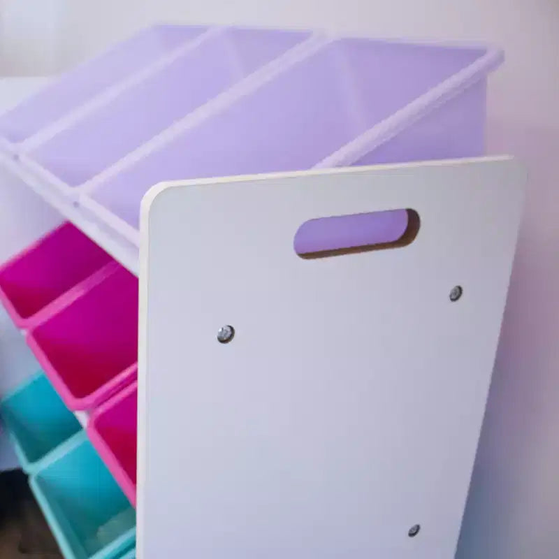 Organisateur de rangement de jouets pour enfants avec 9 bacs de rangement