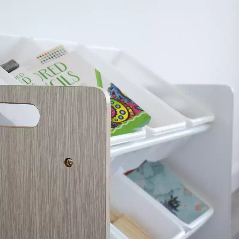 Organisateur de rangement de jouets pour enfants avec 9 bacs de rangement