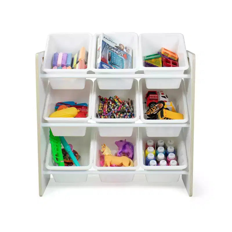 Organisateur de rangement de jouets pour enfants avec 9 bacs de rangement