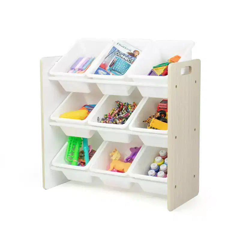 Organisateur de rangement de jouets pour enfants avec 9 bacs de rangement