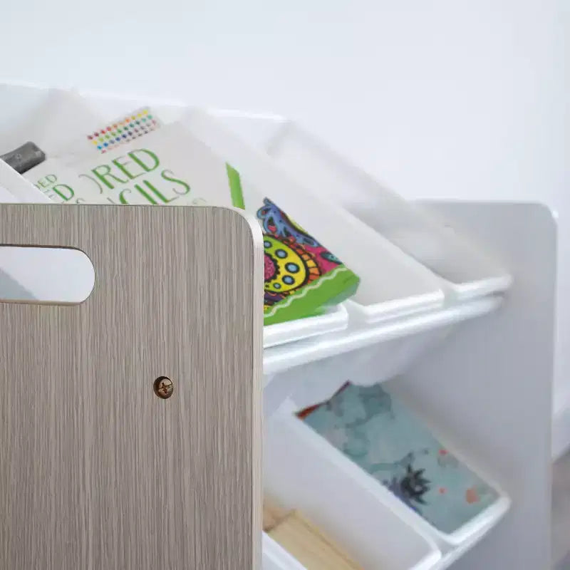 Organisateur de rangement de jouets pour enfants avec 9 bacs de rangement