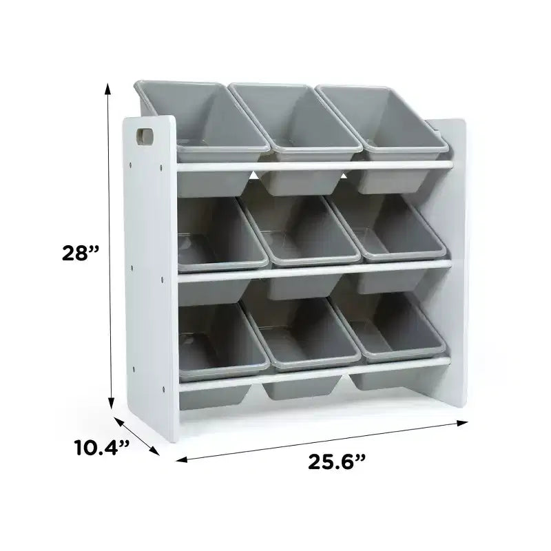 Organisateur de rangement de jouets pour enfants avec 9 bacs de rangement