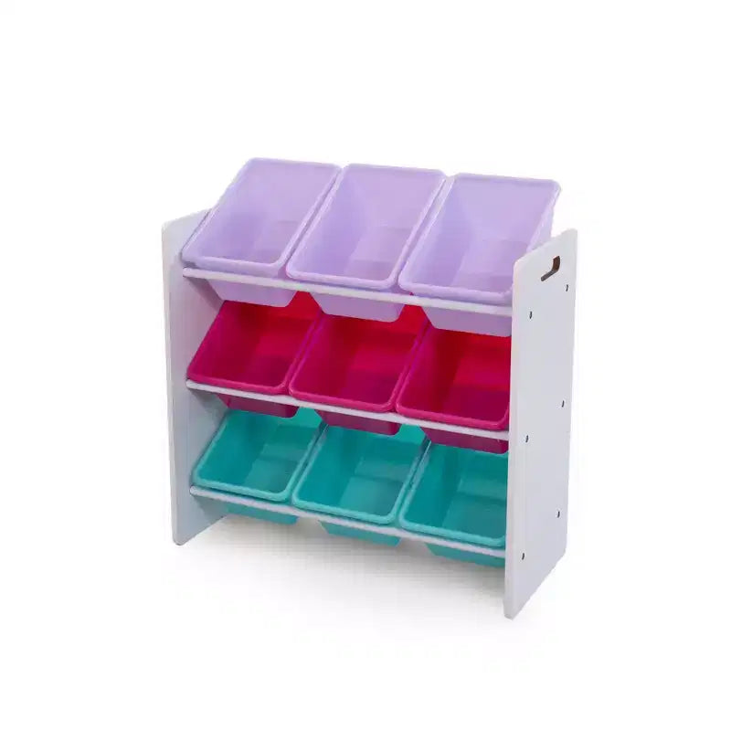 Organisateur de rangement de jouets pour enfants avec 9 bacs de rangement