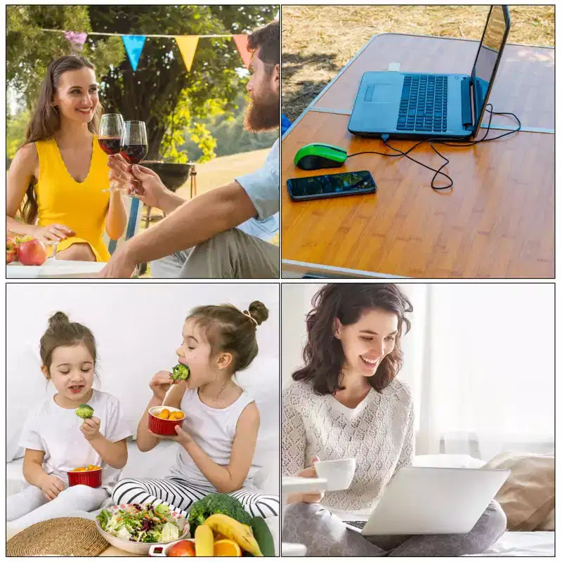 Tables de pique-nique pliables et portables durables pour lit ou canapé