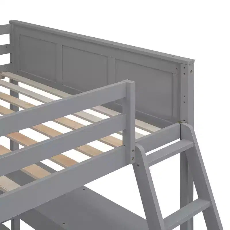 Lit superposé en bois double sur double/simple sur double avec bureau et échelle