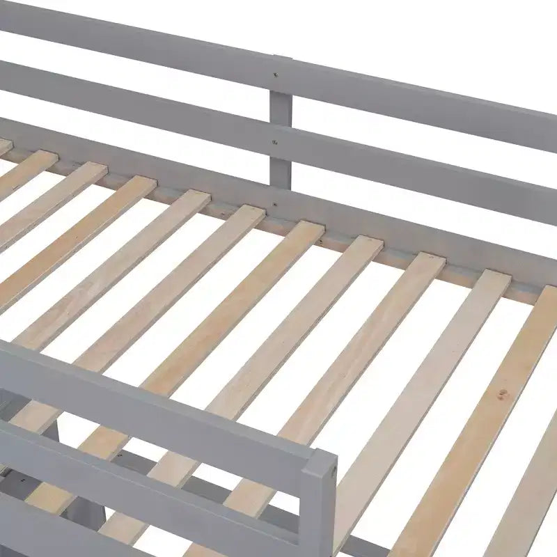 Lit superposé en bois double sur double/simple sur double avec bureau et échelle