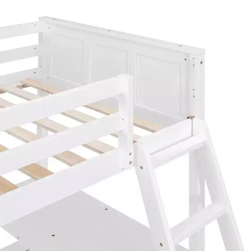 Lit superposé en bois double sur double/simple sur double avec bureau et échelle