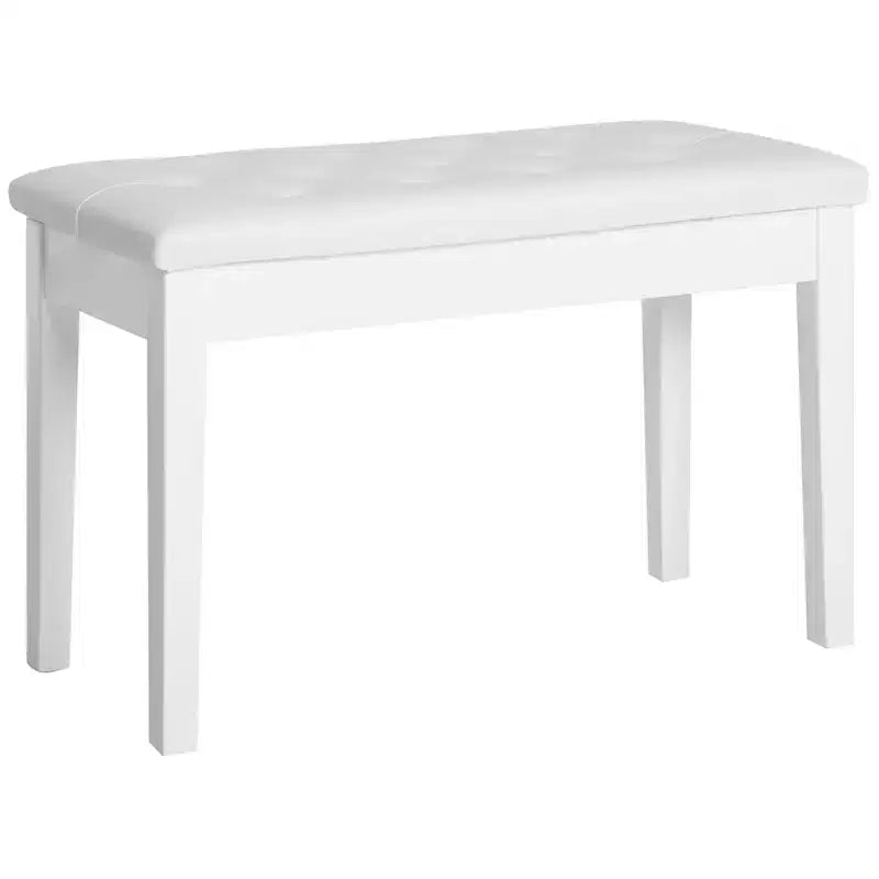 Banc de piano 2 places rembourré en similicuir et bouleau de style campagnard traditionnel