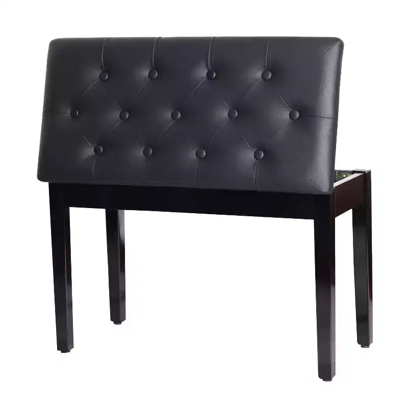 Banc de piano 2 places rembourré en similicuir et bouleau de style campagnard traditionnel