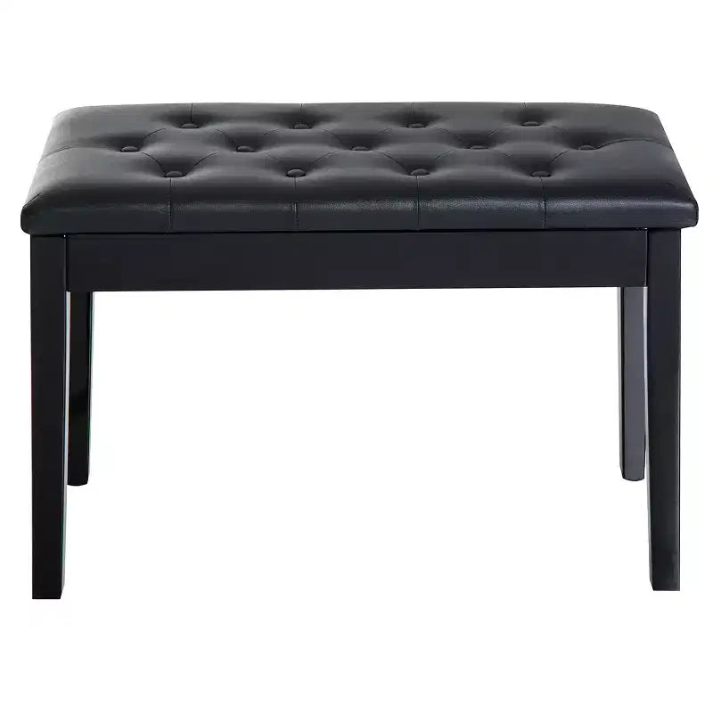 Banc de piano 2 places rembourré en similicuir et bouleau de style campagnard traditionnel