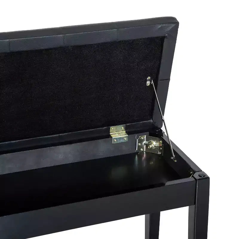 Banc de piano 2 places rembourré en similicuir et bouleau de style campagnard traditionnel