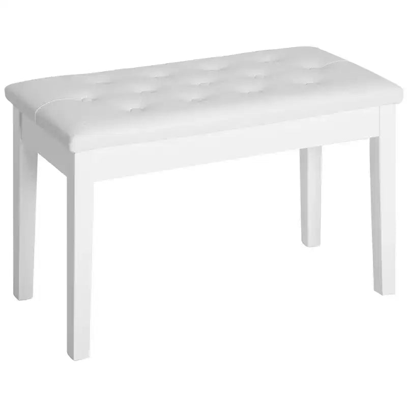 Banc de piano 2 places rembourré en similicuir et bouleau de style campagnard traditionnel