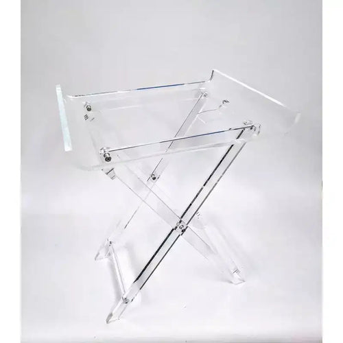 Designstyles Acrylic Foldable Tray Side Table Curved Top , Luxurious Home Decor Essential, Perfect for Convenient Tabletop Space