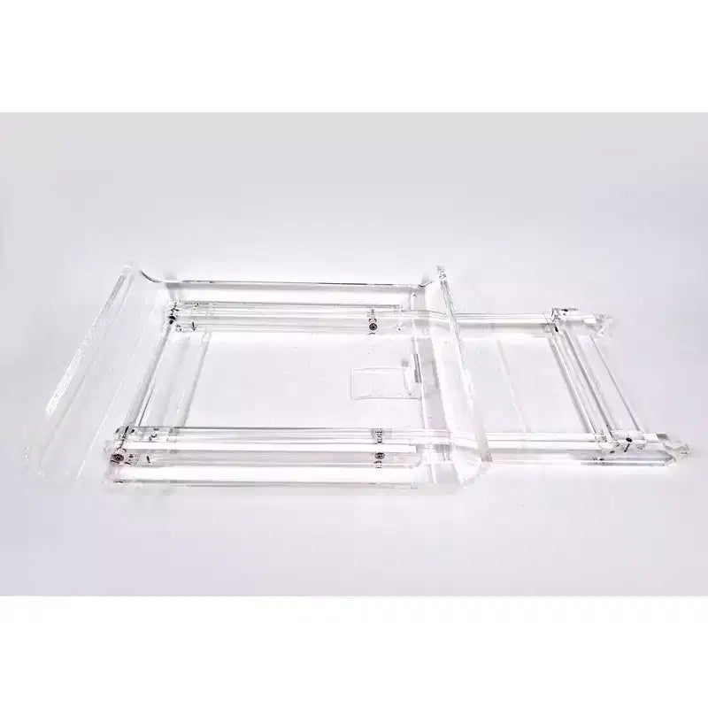 Table d'appoint pliable en acrylique avec plateau incurvé, indispensable pour une décoration intérieure luxueuse, parfaite pour un espace de table pratique