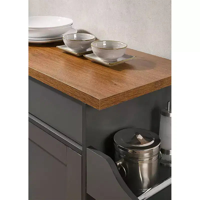 Îlot de cuisine roulant avec étagère à épices et porte-serviettes