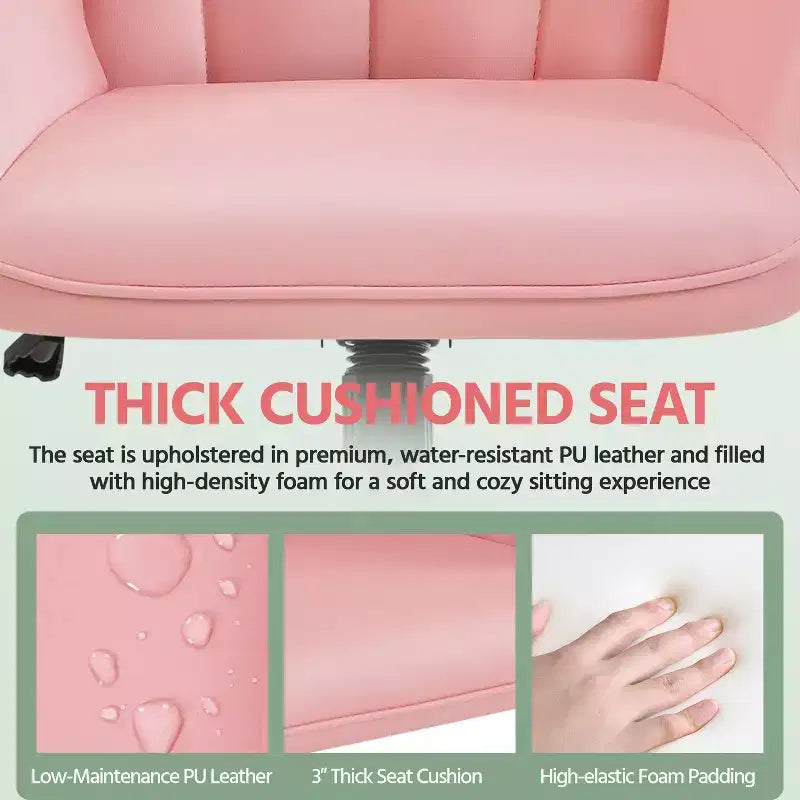 Chaise de bureau en similicuir avec accoudoirs rembourrés