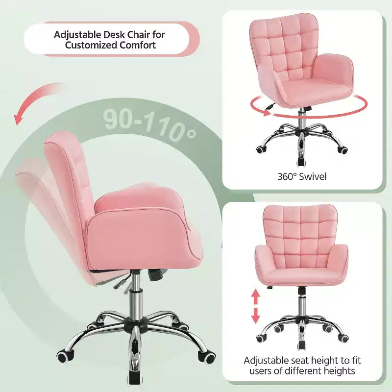 Chaise de bureau en similicuir avec accoudoirs rembourrés