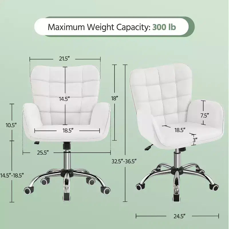 Chaise de bureau en similicuir avec accoudoirs rembourrés