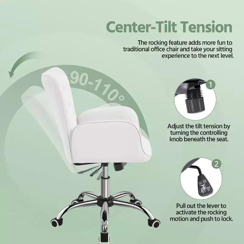 Chaise de bureau en similicuir avec accoudoirs rembourrés