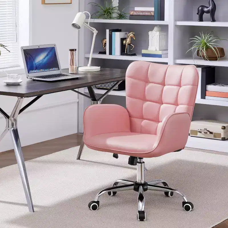 Chaise de bureau en similicuir avec accoudoirs rembourrés