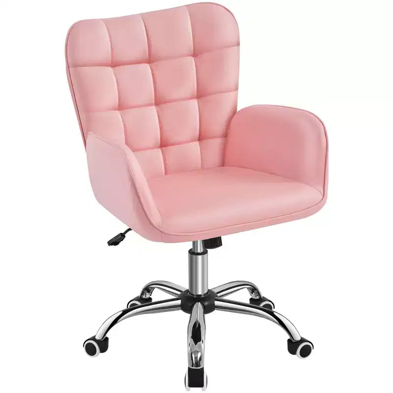 Chaise de bureau en similicuir avec accoudoirs rembourrés