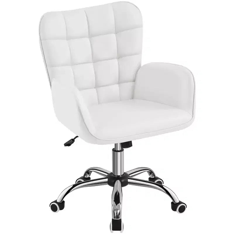 Chaise de bureau en similicuir avec accoudoirs rembourrés