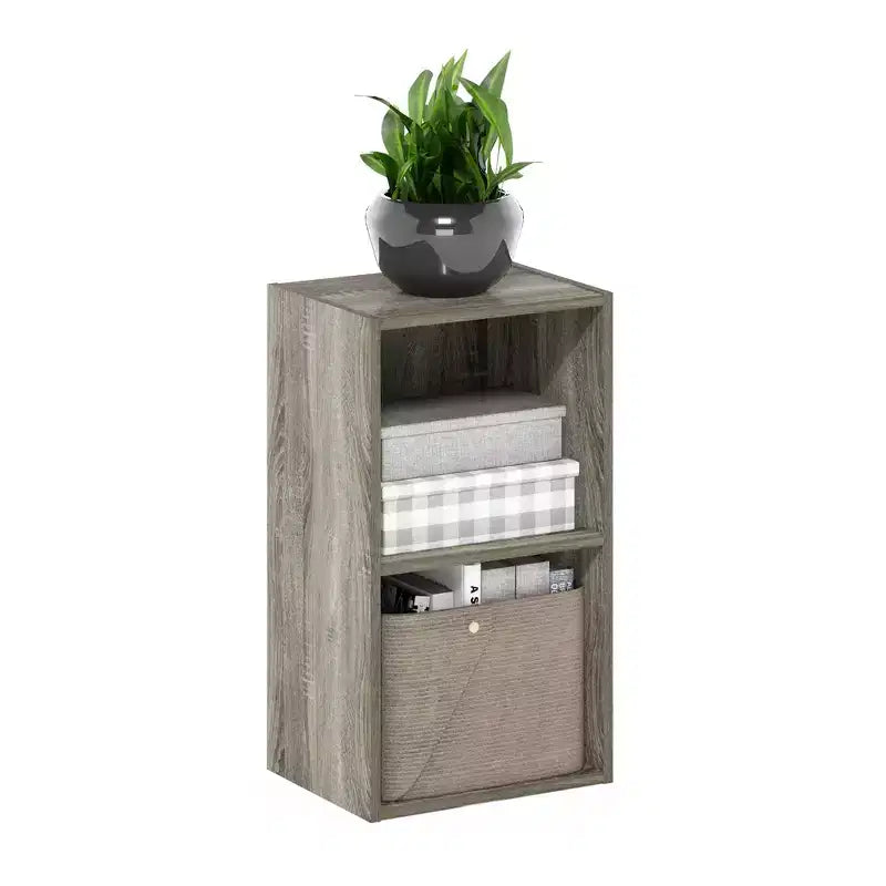 2 étagères de rangement Cube, bibliothèque multifonctionnelle, meuble de rangement, chêne français
