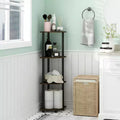 Étagère d'angle de salle de bain 4 niveaux, présentoir polyvalent, Marron foncé
