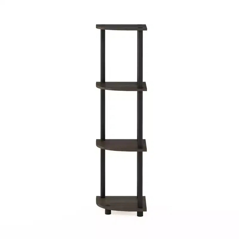 Étagère d'angle de salle de bain 4 niveaux, présentoir polyvalent, Marron foncé