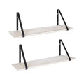 Kate and Laurel Soloman Rectangle Wood Floating Shelf, 2 Pk-28, White