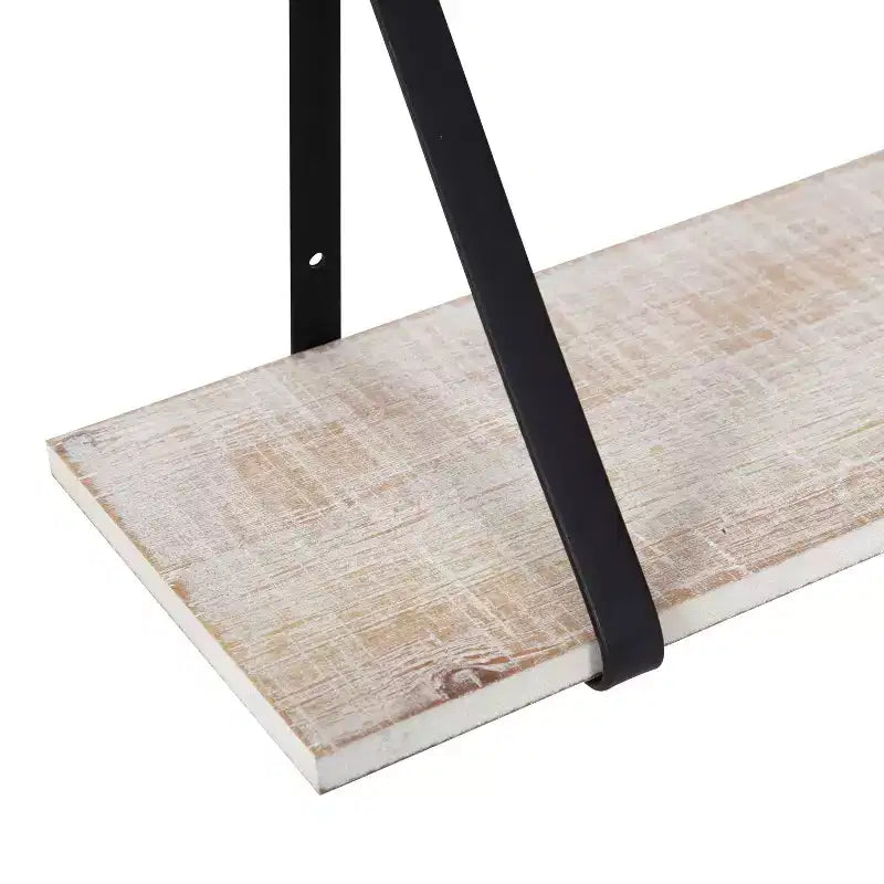 Étagère Murale Flottante Rectangulaire en Bois Soloman, Lot de 2-28, Blanc