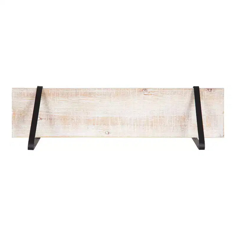 Étagère Murale Flottante Rectangulaire en Bois Soloman, Lot de 2-28, Blanc