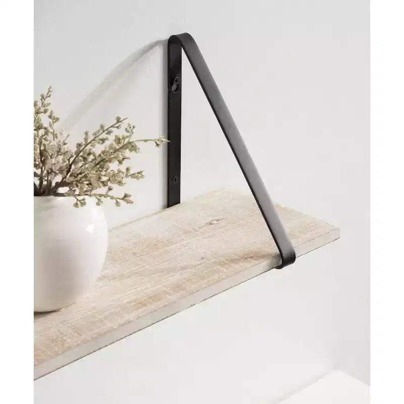 Étagère Murale Flottante Rectangulaire en Bois Soloman, Lot de 2-28, Blanc