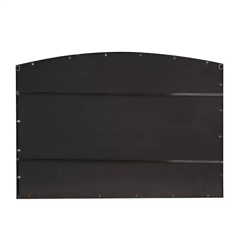 Miroir mural à cadre métallique inspiré d'une fenêtre à carreaux, avec plateau arqué