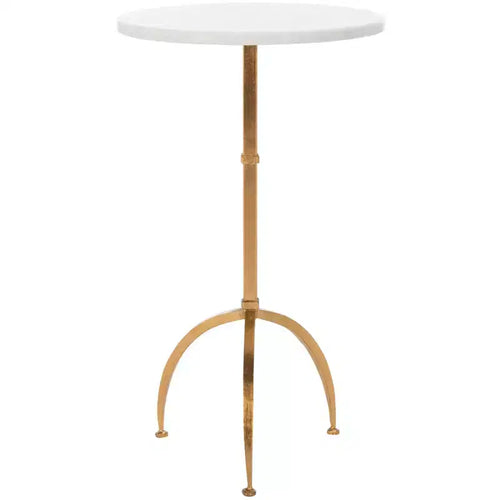 Myrna Accent Table - FOX2516 - Gold/White - Safavieh Couture