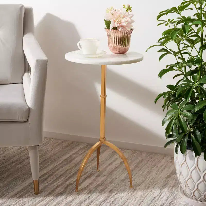 Table d'appoint - FOX2516 - Or/Blanc
