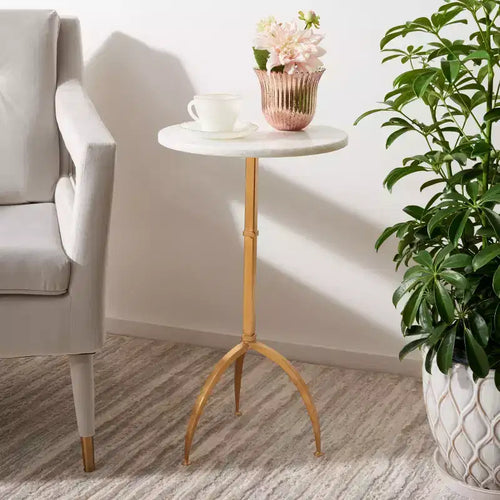 Table d'appoint - FOX2516 - Or/Blanc
