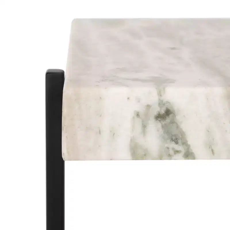 Table d'appoint avec plateau en pierre Tenzin - ACC3707A - Gris/Noir chiné