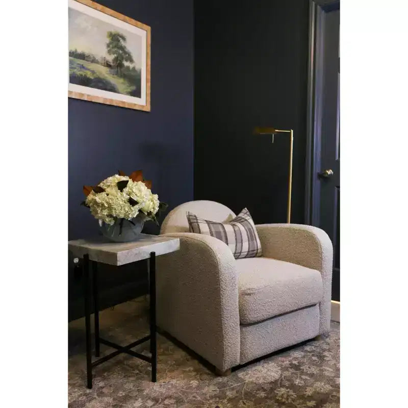 Table d'appoint avec plateau en pierre Tenzin - ACC3707A - Gris/Noir chiné