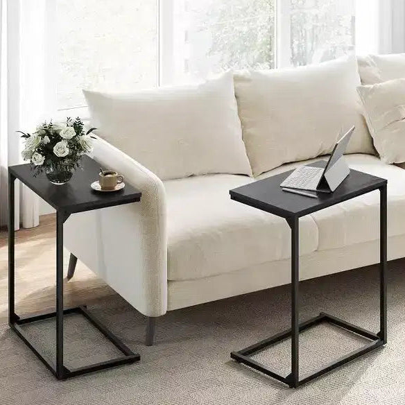Table d'appoint en C, petite table basse pour canapé ou sofa