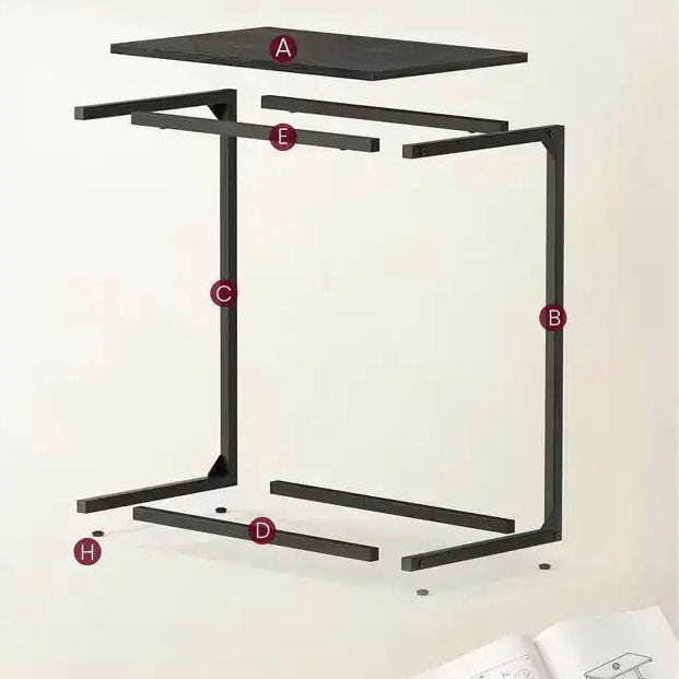 Table d'appoint en C, petite table basse pour canapé ou sofa