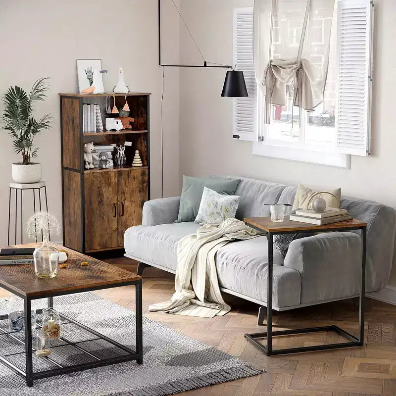 Table d'appoint en C, petite table basse pour canapé ou sofa